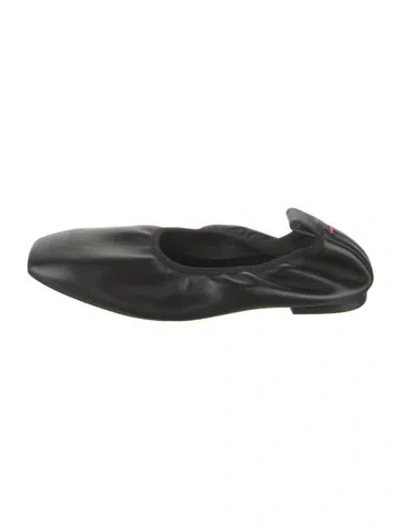 Pre-owned Aeyde Leather Ballet Flats In Black