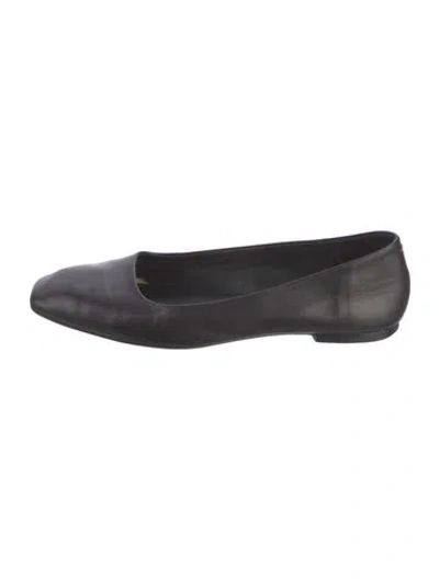Pre-owned Aeyde Leather Ballet Flats In Black