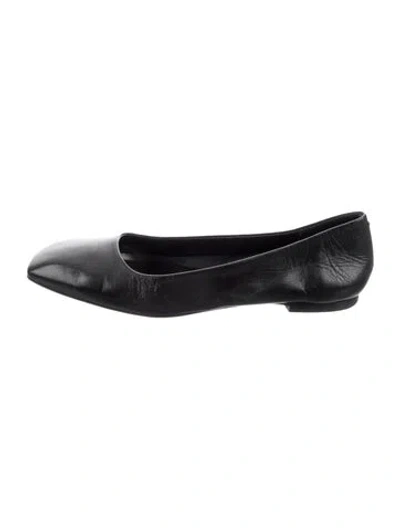 Pre-owned Aeyde Leather Ballet Flats In Black