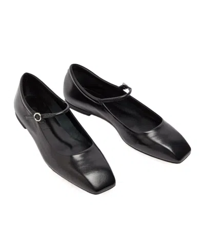 Aeyde Nappa Leather Mary-jane Flat In Black