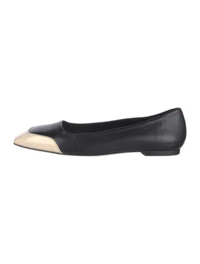 Pre-owned Aeyde Leather Ballet Flats In Black
