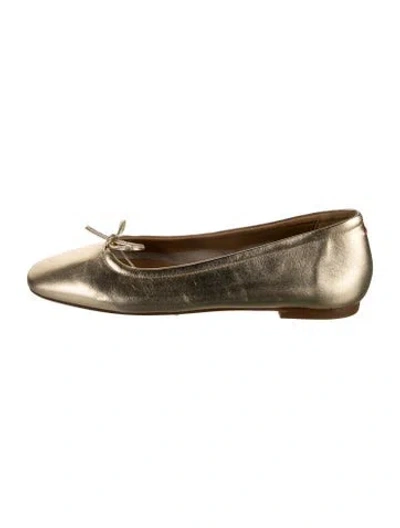 Pre-owned Aeyde Leather Ballet Flats In Gold/metallic