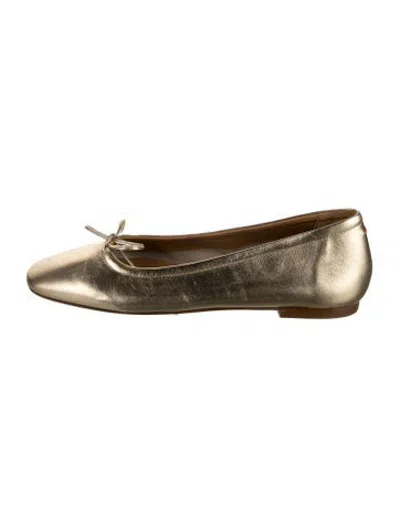 Pre-owned Aeyde Leather Ballet Flats In Gold/metallic