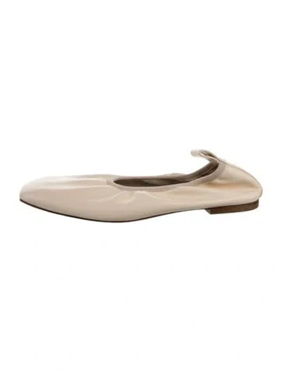 Pre-owned Aeyde Leather Ballet Flats In Neutral