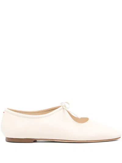 Aeyde Leather Ballet Flats In White