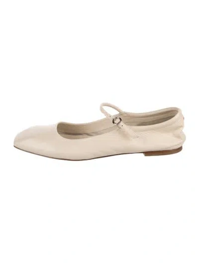 Pre-owned Aeyde Leather Ballet Flats In Neutrals