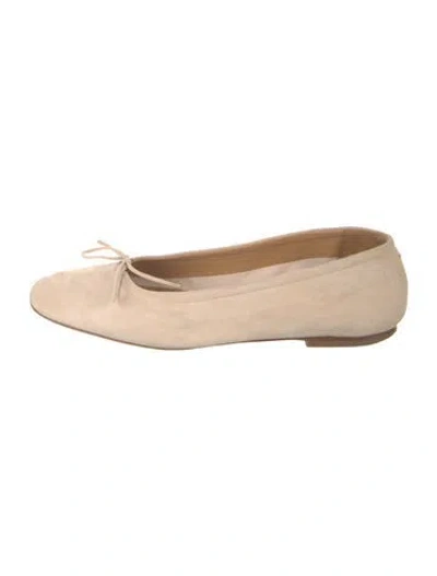 Pre-owned Aeyde Leather Ballet Flats In Neutrals