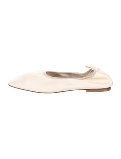 Pre-owned Aeyde Leather Ballet Flats In Neutrals
