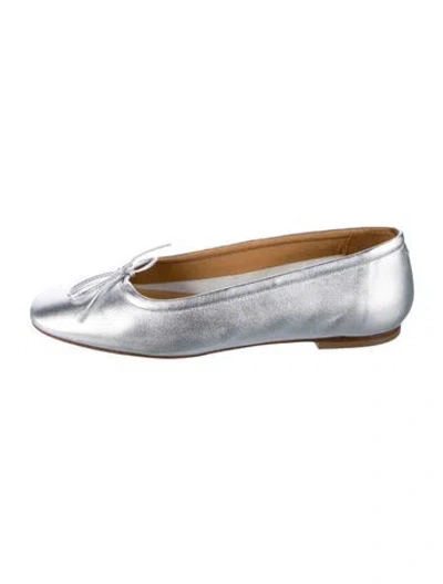 Pre-owned Aeyde Leather Ballet Flats In Silver