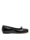 Aeyde Leather Black Flats In Black
