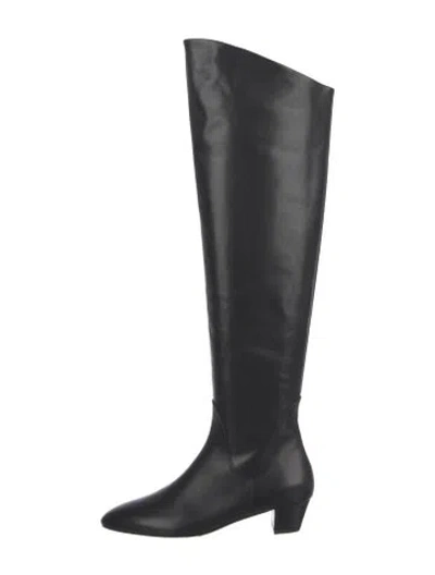 Pre-owned Aeyde Leather Boots In Black