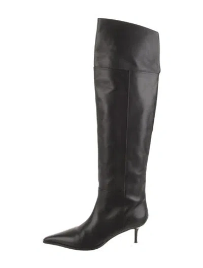 Pre-owned Aeyde Leather Boots In Black