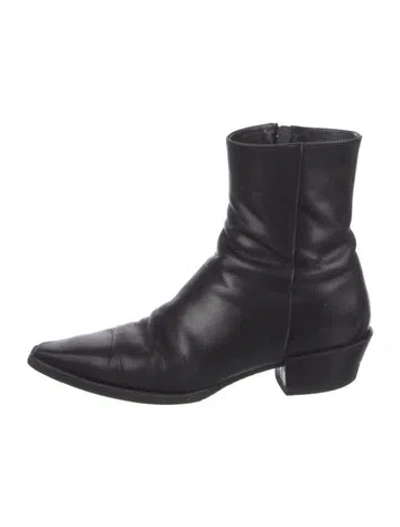Pre-owned Aeyde Leather Boots In Black