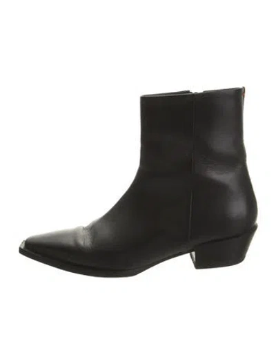 Pre-owned Aeyde Leather Boots In Black