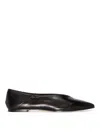 Aeyde 'moa' Choked-up Leather Flats In Black