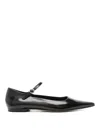 Aeyde Cleo Glossed Leather Flats In Black