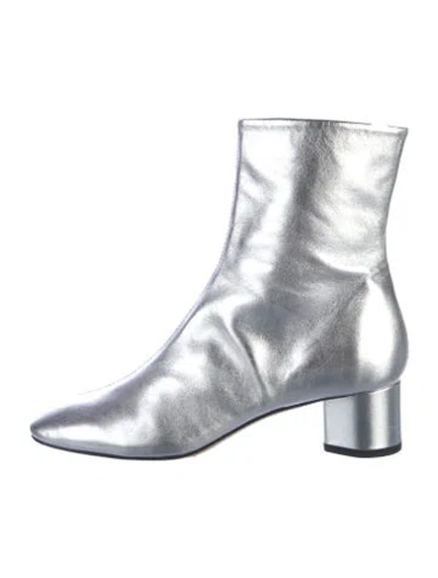 Pre-owned Aeyde Leather Boots In Metallic/silver