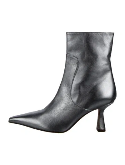 Pre-owned Aeyde Leather Boots In Silver