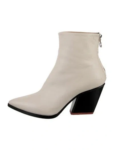 Pre-owned Aeyde Leather Boots In White