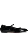 Aeyde Leather Buckle-fastening Ballet Flats In Black