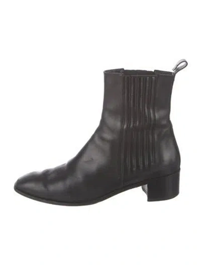Pre-owned Aeyde Leather Chelsea Boots In Black