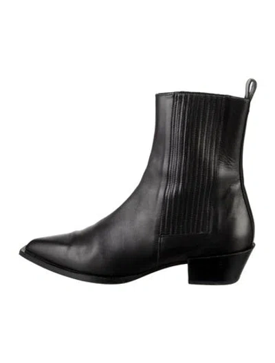 Pre-owned Aeyde Leather Chelsea Boots In Black