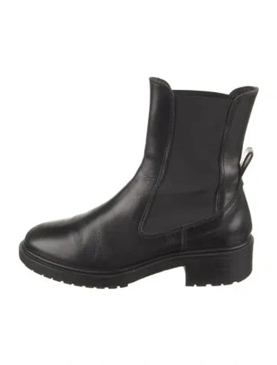 Pre-owned Aeyde Leather Chelsea Boots In Black