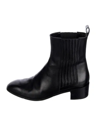 Pre-owned Aeyde Leather Chelsea Boots In Black