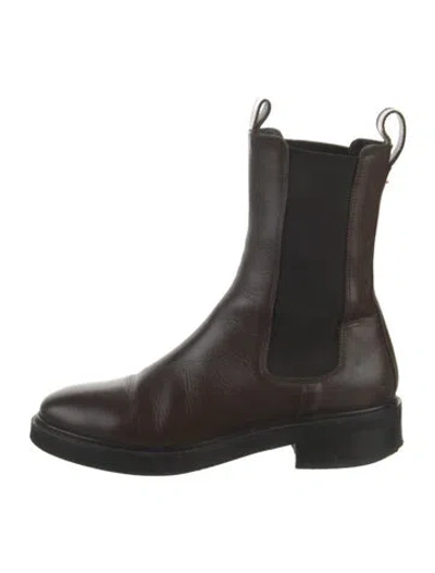 Pre-owned Aeyde Leather Chelsea Boots In Brown