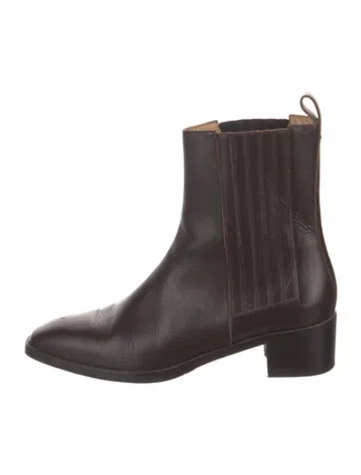 Pre-owned Aeyde Leather Chelsea Boots In Brown