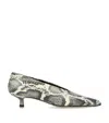 Aeyde Womens Clara Pointed-toe Snake-print Heeled Leather Pumps Crea In Ivory