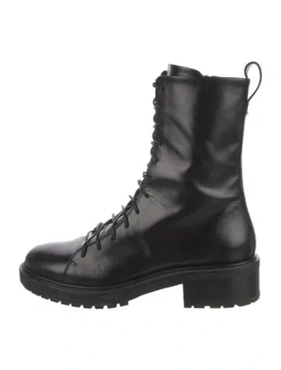 Pre-owned Aeyde Leather Combat Boots In Black