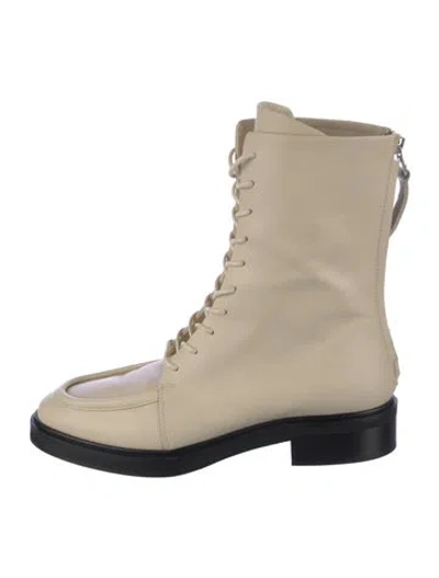Pre-owned Aeyde Leather Combat Boots In Neutral