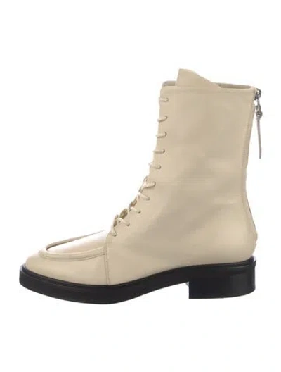 Pre-owned Aeyde Leather Combat Boots In Neutral