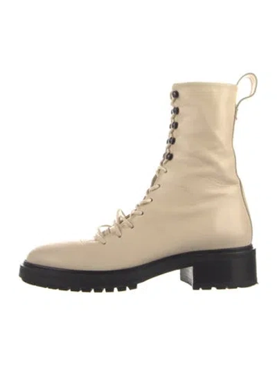 Pre-owned Aeyde Leather Combat Boots In Neutral