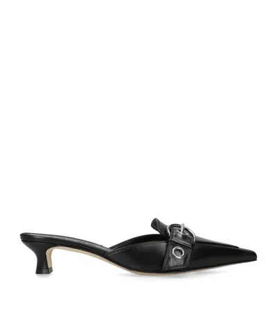 AEYDE LEATHER DANIELLE KITTEN POINT MULES 35