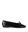 Aeyde Delfina Leather Bow Ballerina Flats In Black