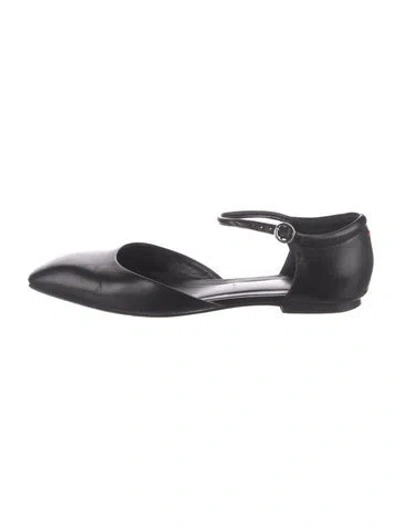 Pre-owned Aeyde Leather D'orsay Flats In Black