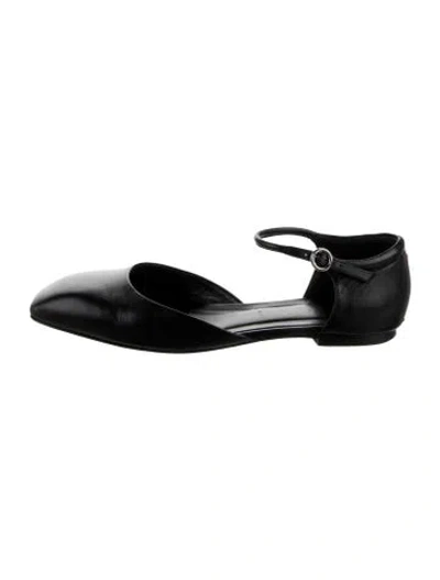 Pre-owned Aeyde Leather D'orsay Flats In Black