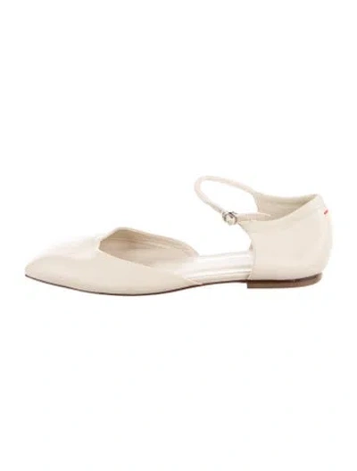 Pre-owned Aeyde Leather D'orsay Flats In Neutral