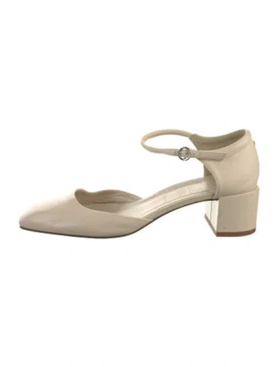 Pre-owned Aeyde Leather D'orsay Pumps In Neutral