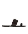 Aeyde Sibel Leather Flat Sandals In Black