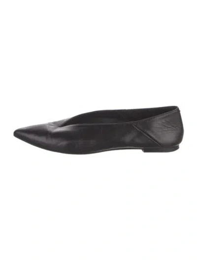 Pre-owned Aeyde Leather Flats In Black