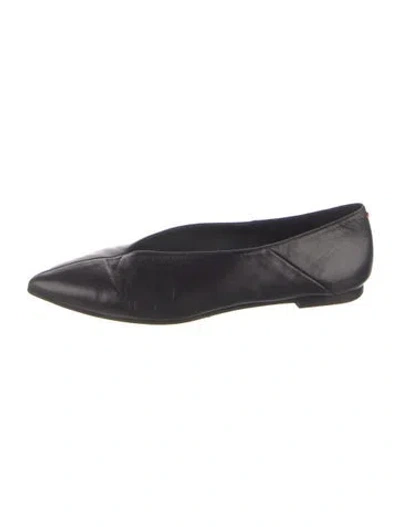 Pre-owned Aeyde Leather Flats In Black