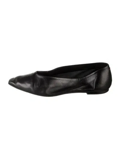 Pre-owned Aeyde Leather Flats In Black