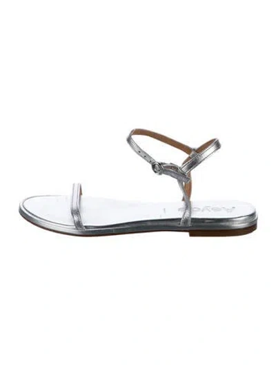 Pre-owned Aeyde Leather Flats In Silver