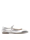 Aeyde Aline Babies Metallic Ballerina Shoes In Silver
