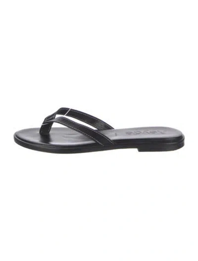 Pre-owned Aeyde Leather Flip Flops In Black