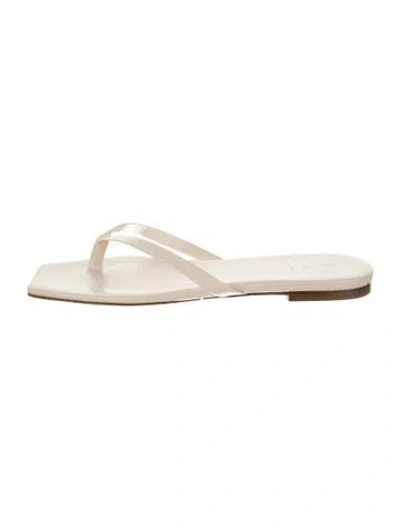 Pre-owned Aeyde Leather Flip Flops In Neutral