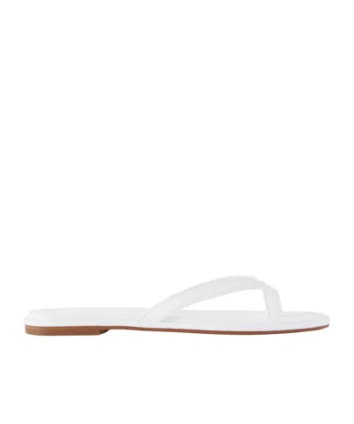 Aeyde Melody Leather Flip Flops In White